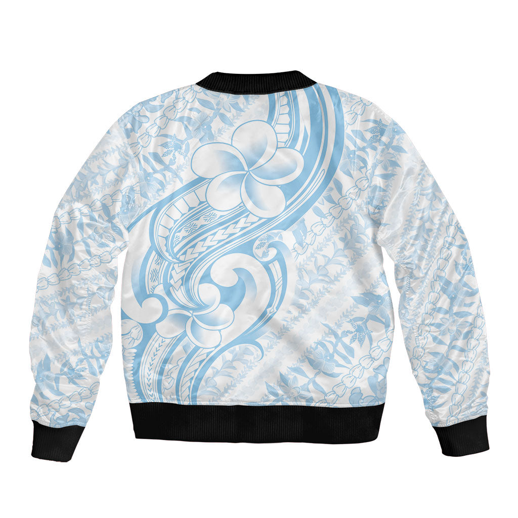Hawaii Plumeria Lokelani Pikake Lei Bomber Jacket Uliuli Polynesian Tattoo