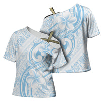 Hawaii Plumeria Lokelani Pikake Lei Cross Shoulder Shirt Uliuli Polynesian Tattoo LT9 - Polynesian Pride