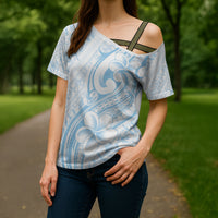 Hawaii Plumeria Lokelani Pikake Lei Cross Shoulder Shirt Uliuli Polynesian Tattoo LT9 - Polynesian Pride