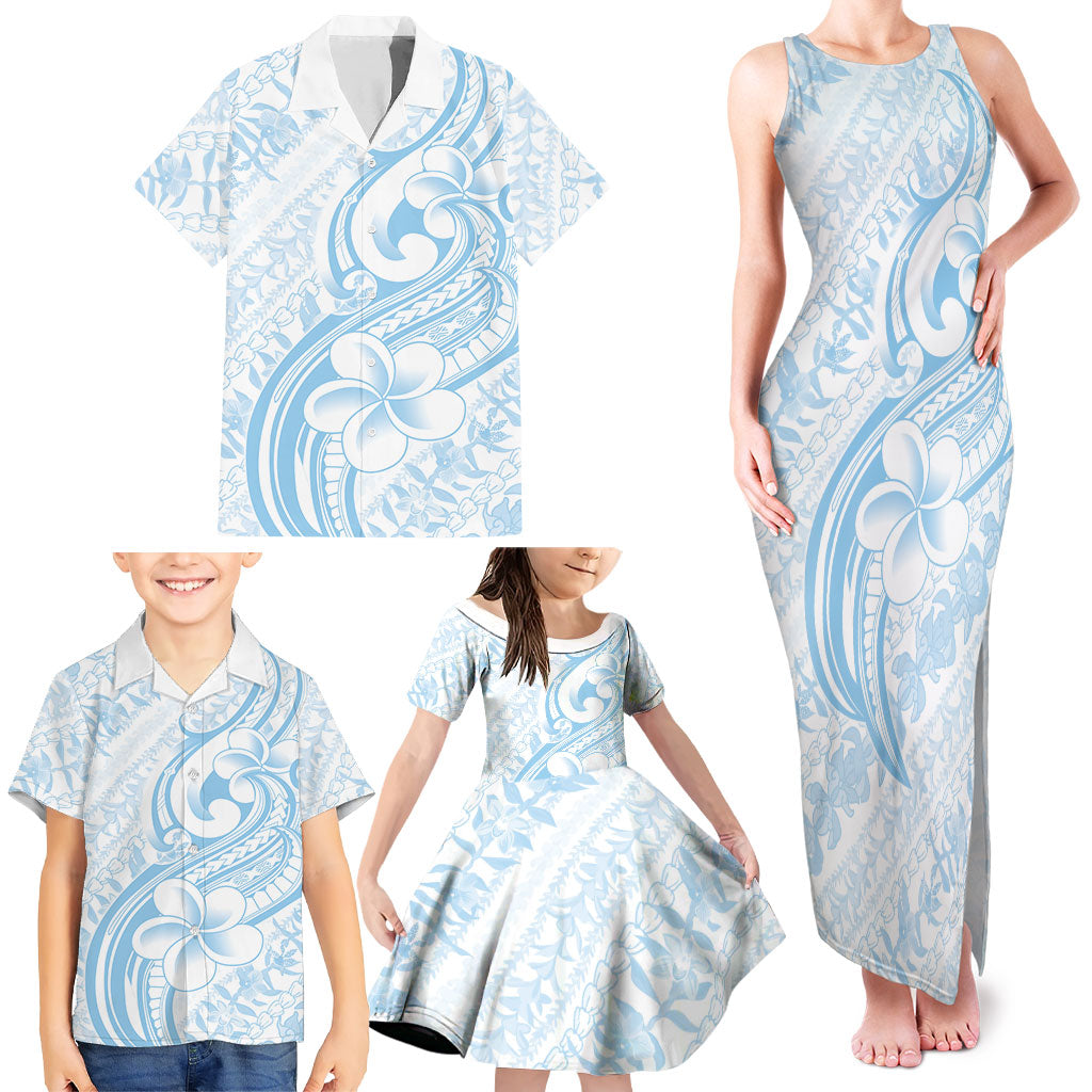 Hawaii Plumeria Lokelani Pikake Lei Family Matching Tank Maxi Dress and Hawaiian Shirt Uliuli Polynesian Tattoo LT9 - Polynesian Pride