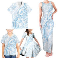 Hawaii Plumeria Lokelani Pikake Lei Family Matching Tank Maxi Dress and Hawaiian Shirt Uliuli Polynesian Tattoo