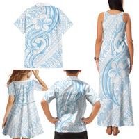 Hawaii Plumeria Lokelani Pikake Lei Family Matching Tank Maxi Dress and Hawaiian Shirt Uliuli Polynesian Tattoo