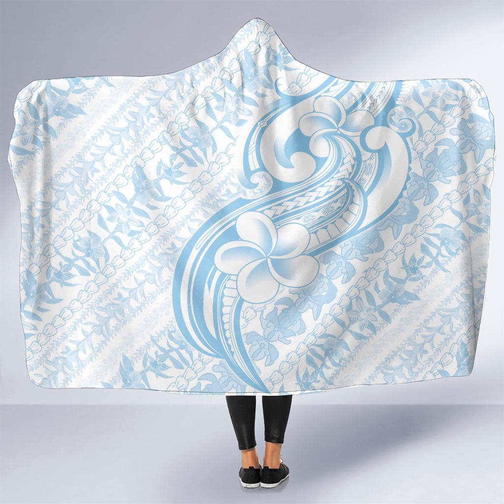 Hawaii Plumeria Lokelani Pikake Lei Hooded Blanket Uliuli Polynesian Tattoo