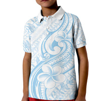 Hawaii Plumeria Lokelani Pikake Lei Kid Polo Shirt Uliuli Polynesian Tattoo LT9 Kid Blue - Polynesian Pride