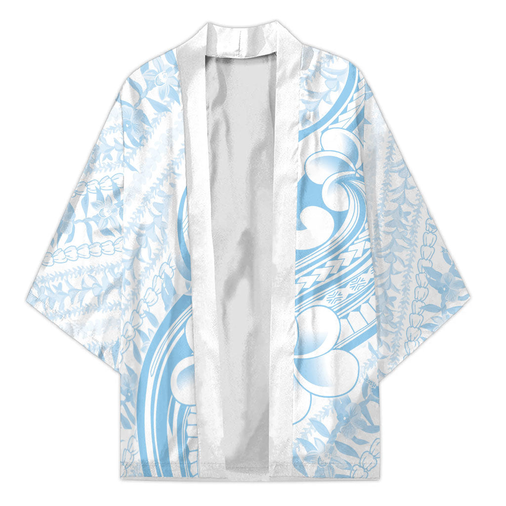 Hawaii Plumeria Lokelani Pikake Lei Kimono Uliuli Polynesian Tattoo LT9 Unisex Blue - Polynesian Pride