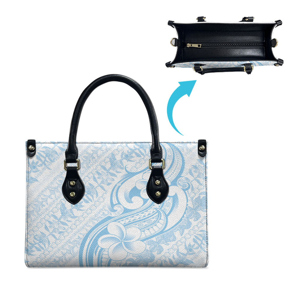 Hawaii Plumeria Lokelani Pikake Lei Leather Bag Uliuli Polynesian Tattoo LT9 - Polynesian Pride