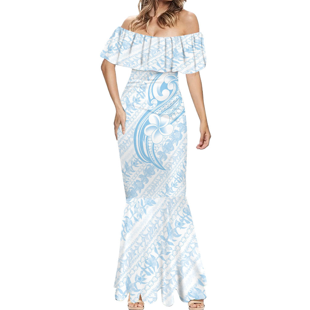 Hawaii Plumeria Lokelani Pikake Lei Mermaid Dress Uliuli Polynesian Tattoo LT9 - Polynesian Pride