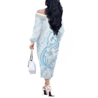 Hawaii Plumeria Lokelani Pikake Lei Off The Shoulder Long Sleeve Dress Uliuli Polynesian Tattoo