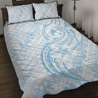 Hawaii Plumeria Lokelani Pikake Lei Quilt Bed Set Uliuli Polynesian Tattoo LT9 Blue - Polynesian Pride