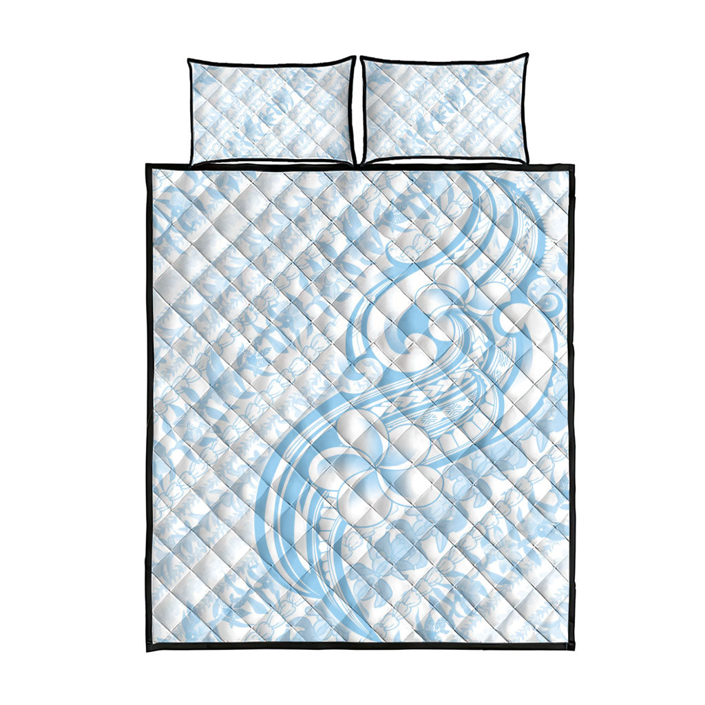 Hawaii Plumeria Lokelani Pikake Lei Quilt Bed Set Uliuli Polynesian Tattoo LT9 - Polynesian Pride
