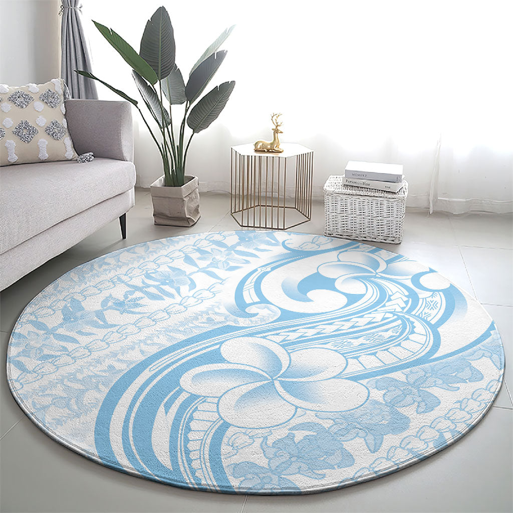 Hawaii Plumeria Lokelani Pikake Lei Round Carpet Uliuli Polynesian Tattoo