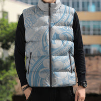 Hawaii Plumeria Lokelani Pikake Lei Sleeveless Puffer Jacket Uliuli Polynesian Tattoo LT9 - Polynesian Pride
