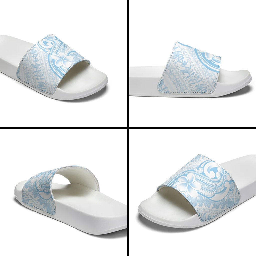 Hawaii Plumeria Lokelani Pikake Lei Slide Sandals Uliuli Polynesian Tattoo LT9 - Polynesian Pride