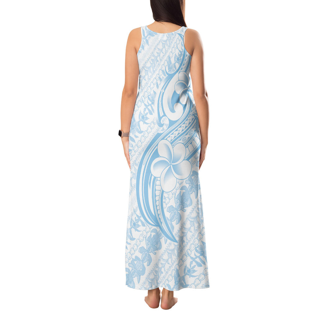 Hawaii Plumeria Lokelani Pikake Lei Tank Maxi Dress Uliuli Polynesian Tattoo LT9 - Polynesian Pride