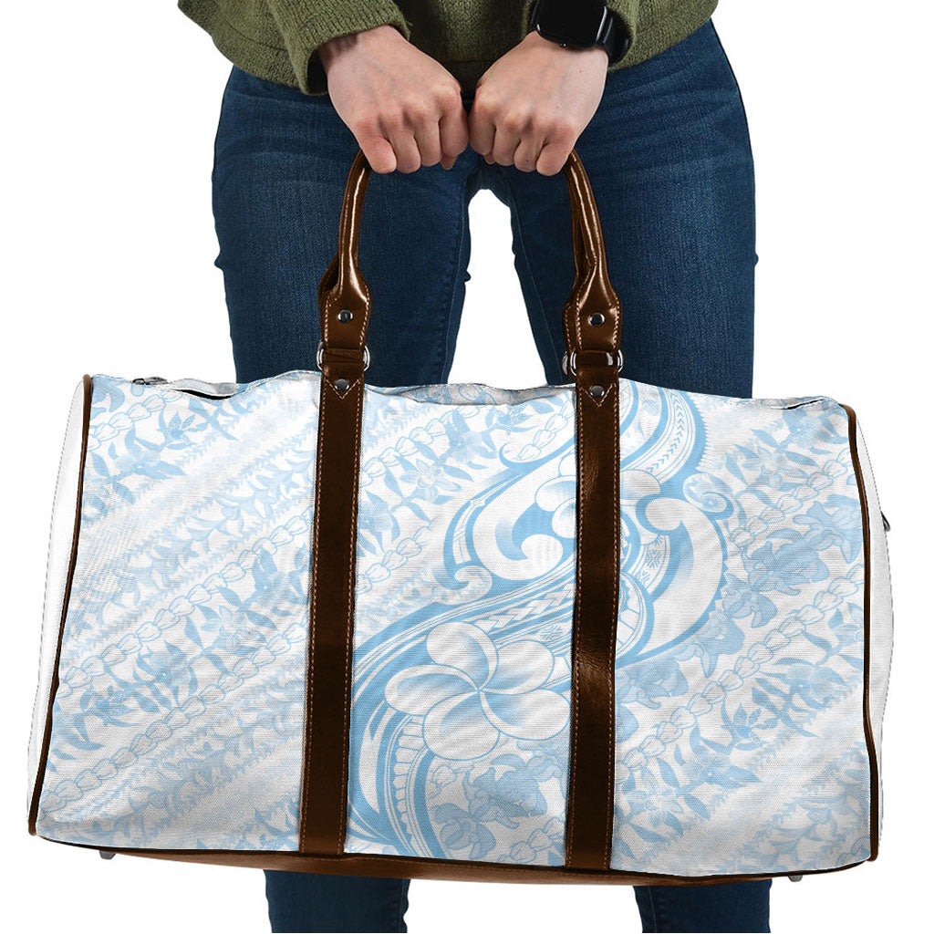 Hawaii Plumeria Lokelani Pikake Lei Travel Bag Uliuli Polynesian Tattoo LT9 Blue - Polynesian Pride