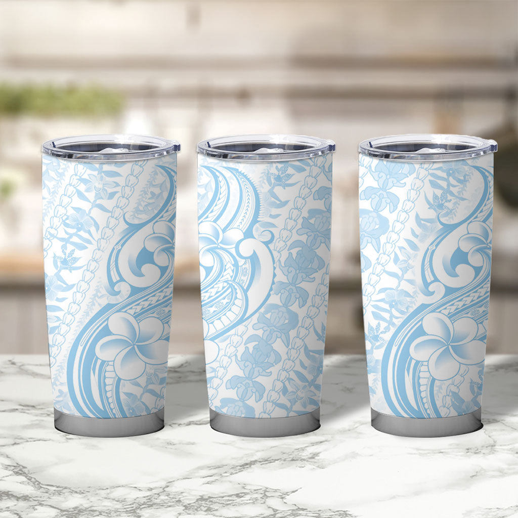 Hawaii Plumeria Lokelani Pikake Lei Tumbler Cup Uliuli Polynesian Tattoo