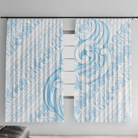 Hawaii Plumeria Lokelani Pikake Lei Window Curtain Uliuli Polynesian Tattoo LT9 With Hooks Blue - Polynesian Pride