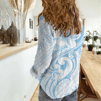 Hawaii Plumeria Lokelani Pikake Lei Women Casual Shirt Uliuli Polynesian Tattoo
