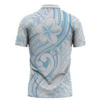 Hawaii Plumeria Lokelani Pikake Lei Zipper Polo Shirt Uliuli Polynesian Tattoo LT9 - Polynesian Pride