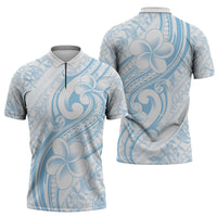 Hawaii Plumeria Lokelani Pikake Lei Zipper Polo Shirt Uliuli Polynesian Tattoo LT9 - Polynesian Pride