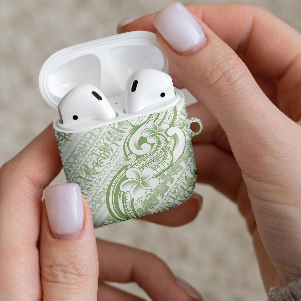 Hawaii Plumeria Lokelani Pikake Lei AirPods Case Oma'oma'o Polynesian Tattoo LT9 - Polynesian Pride