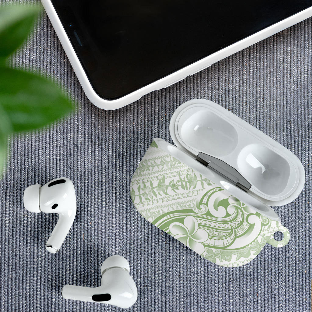 Hawaii Plumeria Lokelani Pikake Lei AirPods Case Oma'oma'o Polynesian Tattoo LT9 - Polynesian Pride