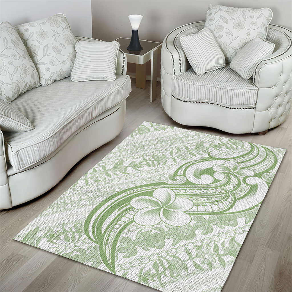 Hawaii Plumeria Lokelani Pikake Lei Area Rug Oma'oma'o Polynesian Tattoo LT9 - Polynesian Pride