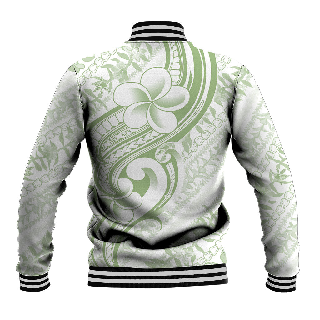 Hawaii Plumeria Lokelani Pikake Lei Baseball Jacket Oma'oma'o Polynesian Tattoo