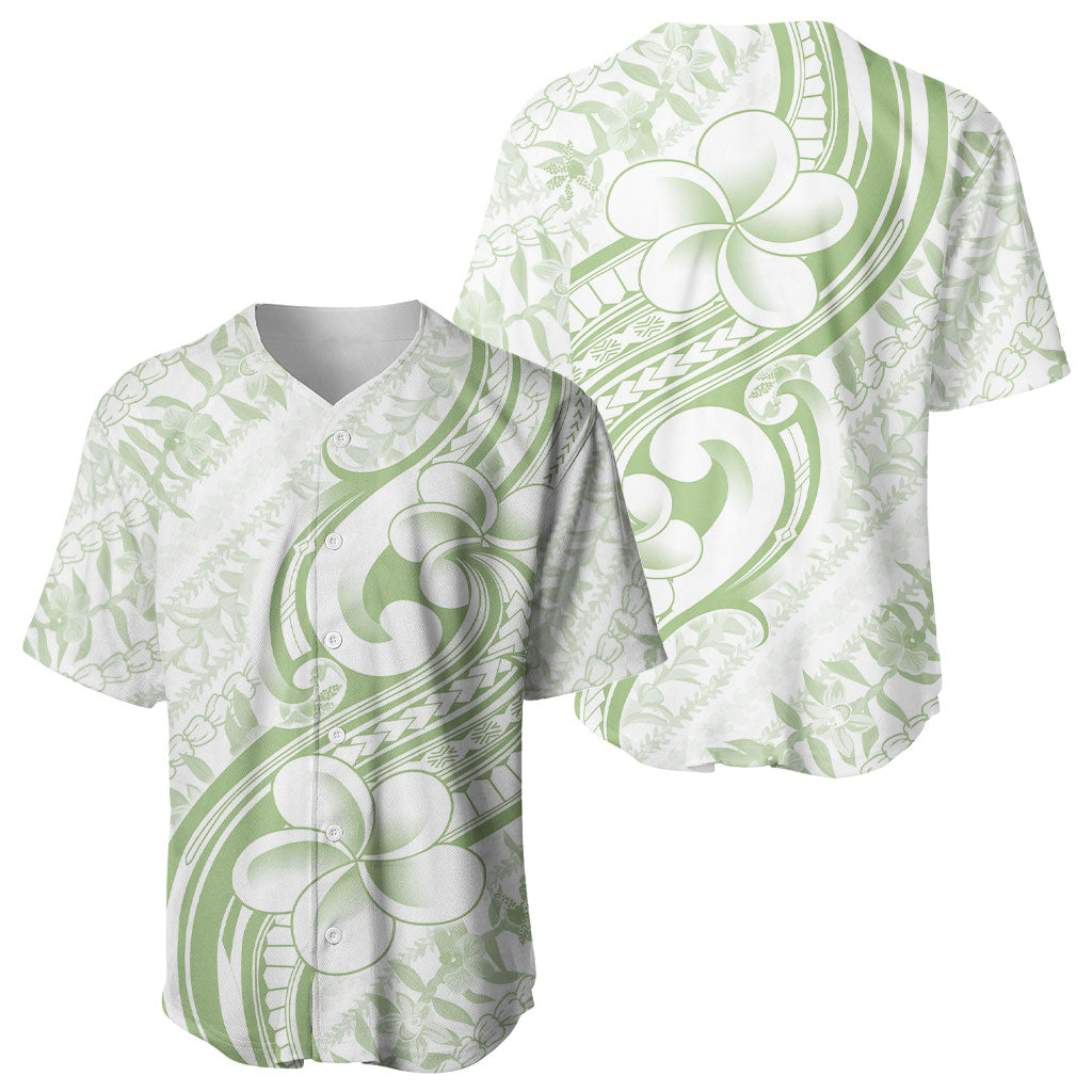 Hawaii Plumeria Lokelani Pikake Lei Baseball Jersey Oma'oma'o Polynesian Tattoo LT9 - Polynesian Pride