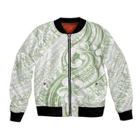 Hawaii Plumeria Lokelani Pikake Lei Bomber Jacket Oma'oma'o Polynesian Tattoo