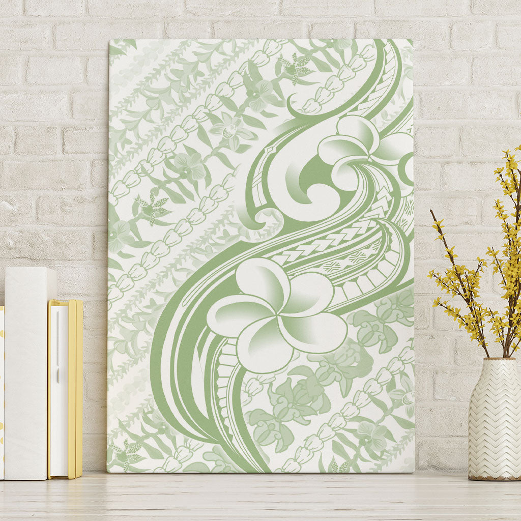 Hawaii Plumeria Lokelani Pikake Lei Canvas Wall Art Oma'oma'o Polynesian Tattoo