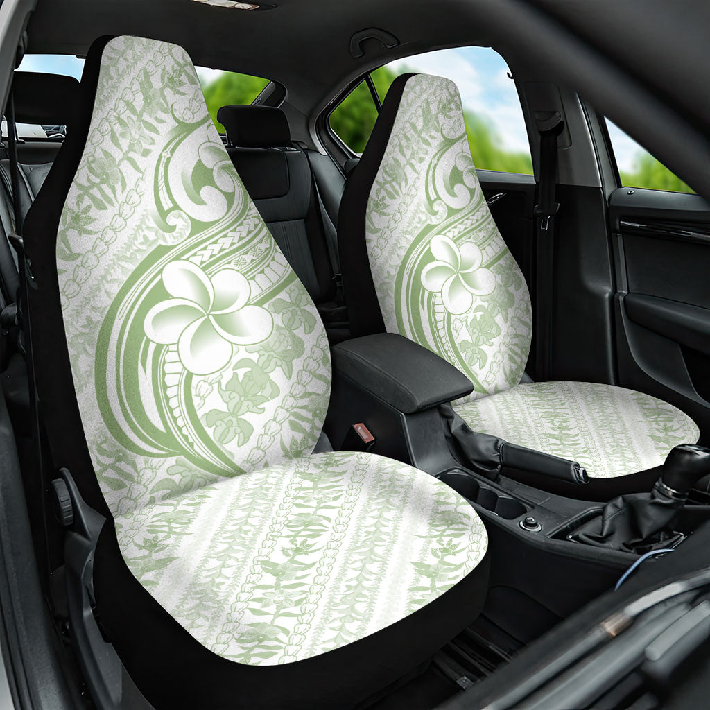 Hawaii Plumeria Lokelani Pikake Lei Car Seat Cover Oma'oma'o Polynesian Tattoo LT9 One Size Green - Polynesian Pride
