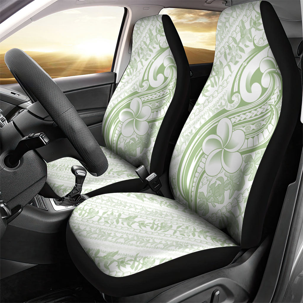 Hawaii Plumeria Lokelani Pikake Lei Car Seat Cover Oma'oma'o Polynesian Tattoo