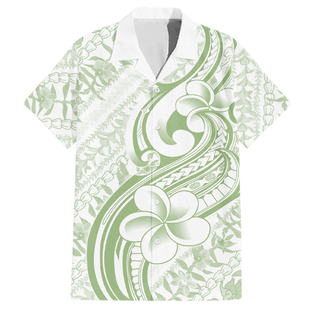 Hawaii Plumeria Lokelani Pikake Lei Family Matching Mermaid Dress and Hawaiian Shirt Oma'oma'o Polynesian Tattoo