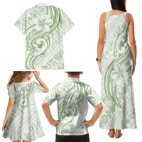 Hawaii Plumeria Lokelani Pikake Lei Family Matching Tank Maxi Dress and Hawaiian Shirt Oma'oma'o Polynesian Tattoo