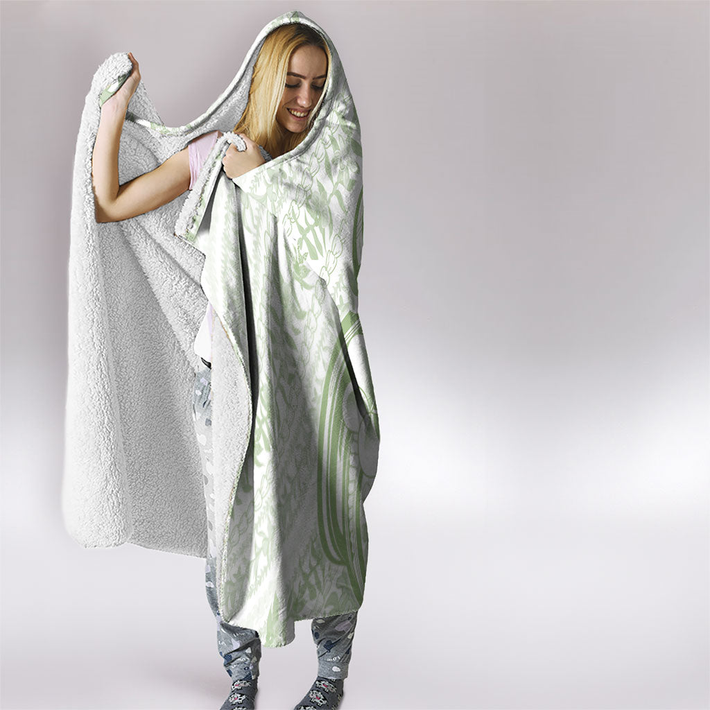 Hawaii Plumeria Lokelani Pikake Lei Hooded Blanket Oma'oma'o Polynesian Tattoo LT9 - Polynesian Pride