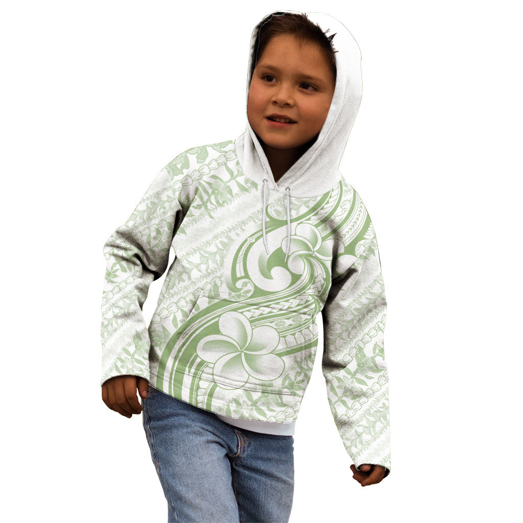 Hawaii Plumeria Lokelani Pikake Lei Kid Hoodie Oma'oma'o Polynesian Tattoo