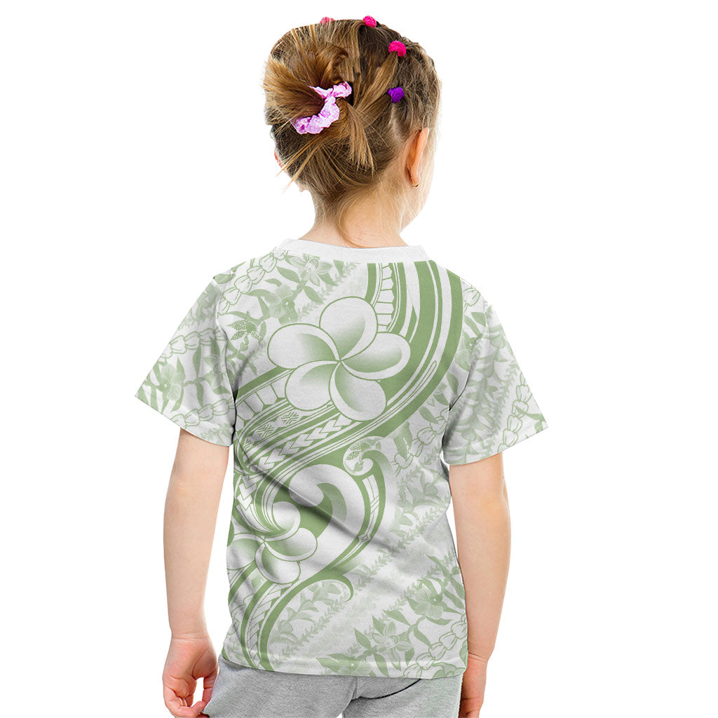 Hawaii Plumeria Lokelani Pikake Lei Kid T Shirt Oma'oma'o Polynesian Tattoo LT9 - Polynesian Pride