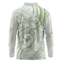Hawaii Plumeria Lokelani Pikake Lei Long Sleeve Polo Shirt Oma'oma'o Polynesian Tattoo