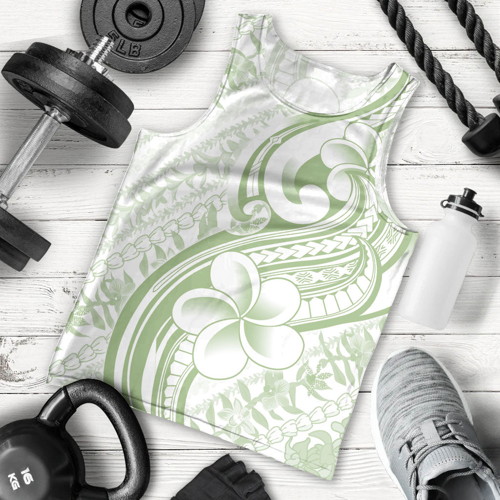 Hawaii Plumeria Lokelani Pikake Lei Men Tank Top Oma'oma'o Polynesian Tattoo LT9 - Polynesian Pride