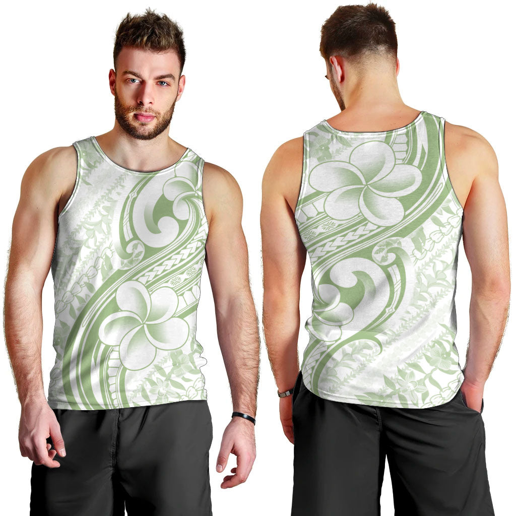 Hawaii Plumeria Lokelani Pikake Lei Men Tank Top Oma'oma'o Polynesian Tattoo LT9 - Polynesian Pride