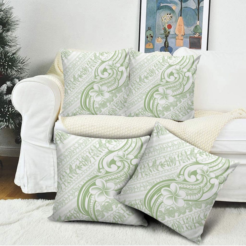 Hawaii Plumeria Lokelani Pikake Lei Pillow Cover Oma'oma'o Polynesian Tattoo