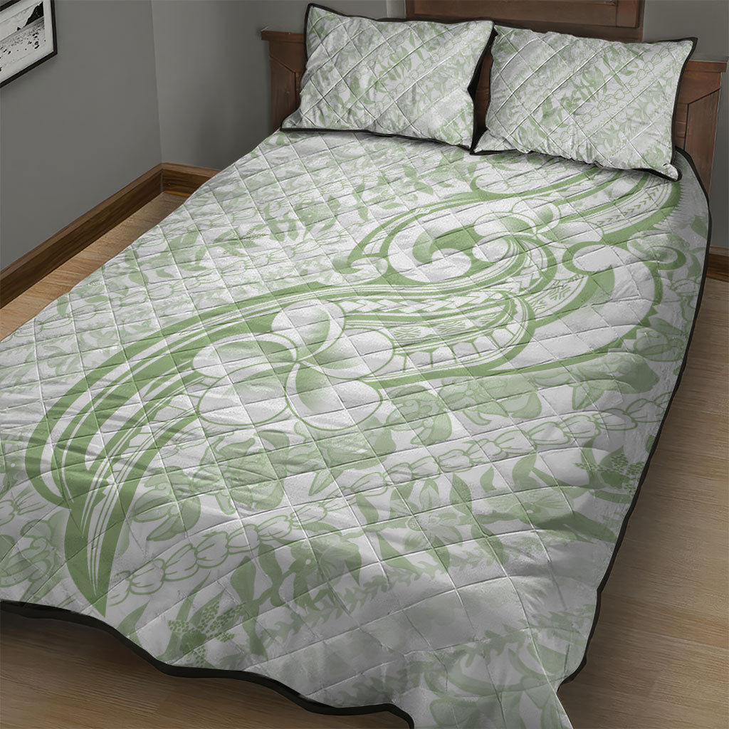 Hawaii Plumeria Lokelani Pikake Lei Quilt Bed Set Oma'oma'o Polynesian Tattoo LT9 - Polynesian Pride