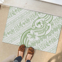 Hawaii Plumeria Lokelani Pikake Lei Rubber Doormat Oma'oma'o Polynesian Tattoo