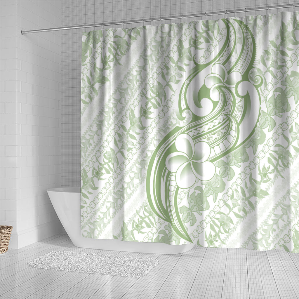 Hawaii Plumeria Lokelani Pikake Lei Shower Curtain Oma'oma'o Polynesian Tattoo LT9 - Polynesian Pride