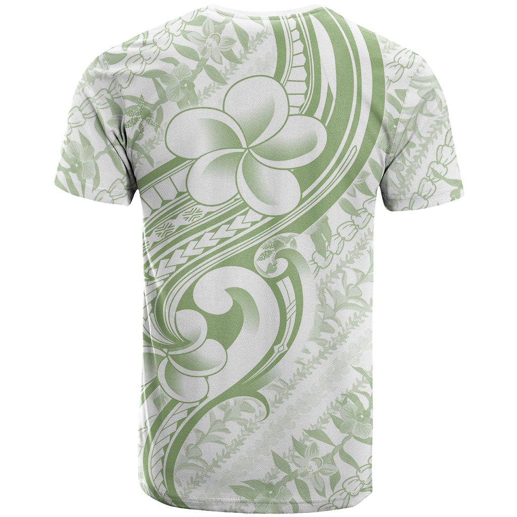 Hawaii Plumeria Lokelani Pikake Lei T Shirt Oma'oma'o Polynesian Tattoo LT9 - Polynesian Pride