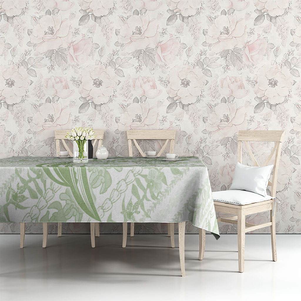 Hawaii Plumeria Lokelani Pikake Lei Tablecloth Oma'oma'o Polynesian Tattoo