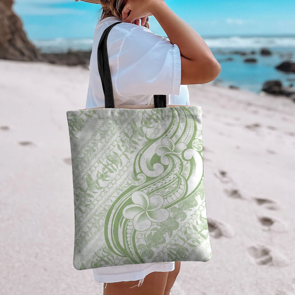 Hawaii Plumeria Lokelani Pikake Lei Tote Bag Oma'oma'o Polynesian Tattoo LT9 - Polynesian Pride