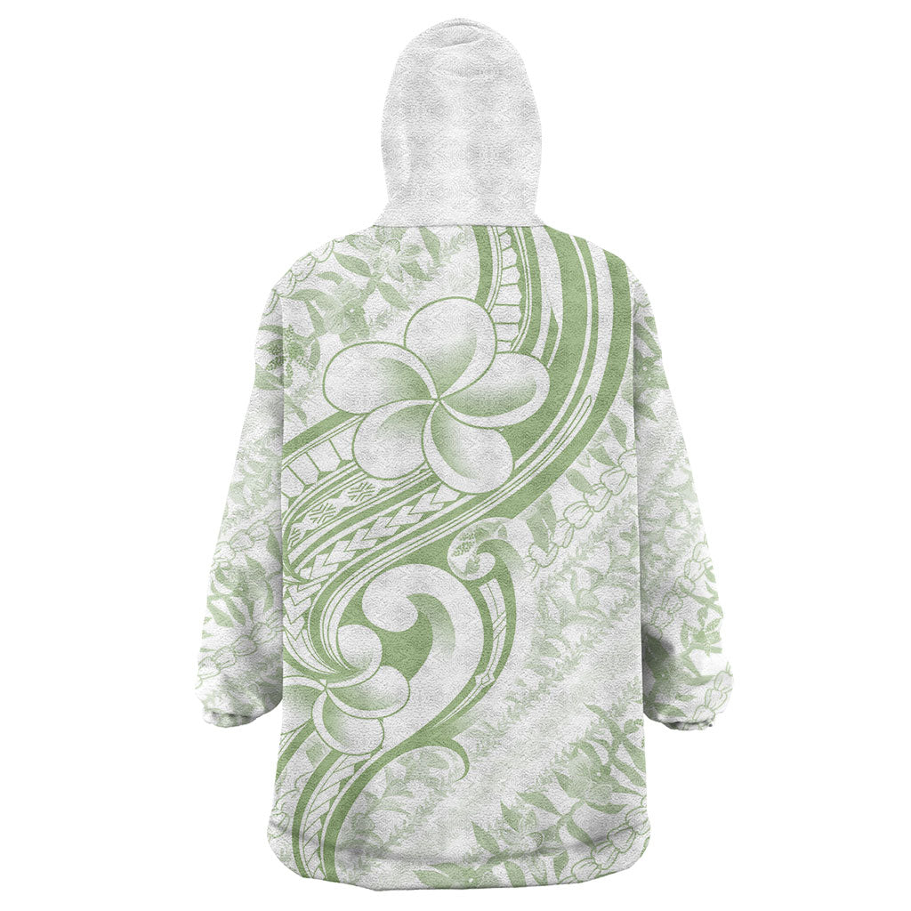 Hawaii Plumeria Lokelani Pikake Lei Wearable Blanket Hoodie Oma'oma'o Polynesian Tattoo