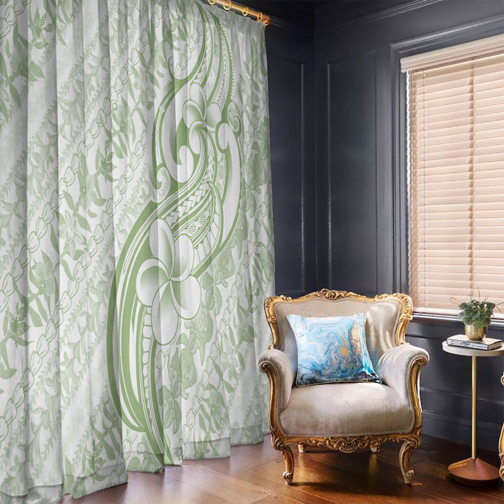 Hawaii Plumeria Lokelani Pikake Lei Window Curtain Oma'oma'o Polynesian Tattoo LT9 - Polynesian Pride
